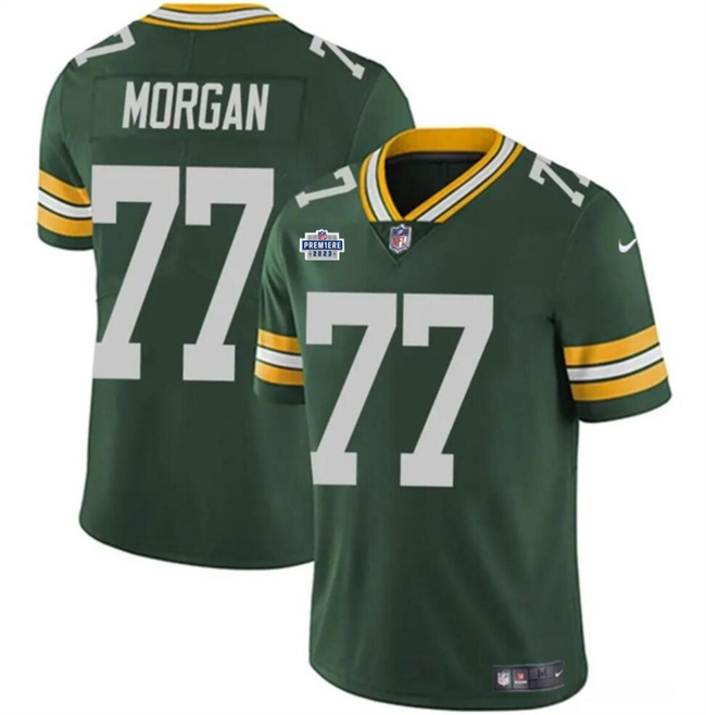 Men's Green Bay Packers #77 Jordan Morgan Green 2024 Draft Vapor Limited Football Stitched Jersey